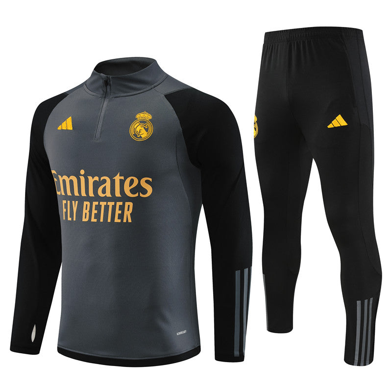 Conjunto Treino Real Madrid 23/24 - Adidas Preta