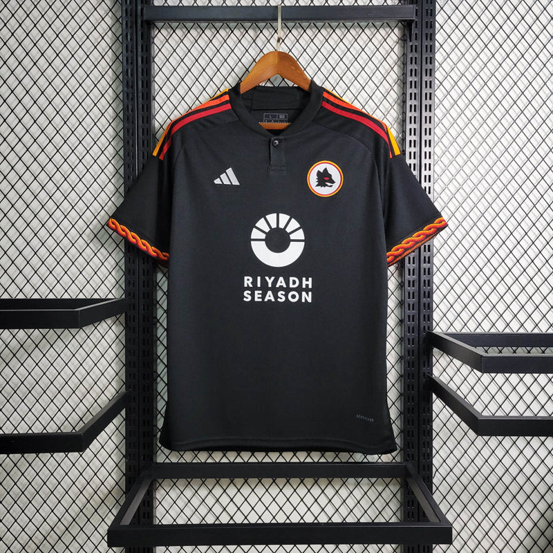 Camisa Roma Away Black 23/24 - Adidas Torcedor Masculina - Lançamento