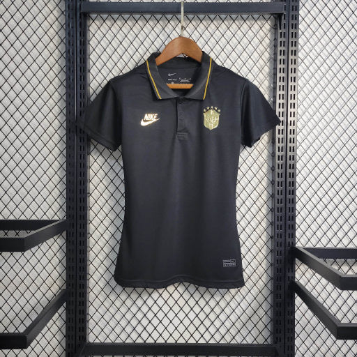 Camisa Brasil Polo Black 22/23 - Versão Feminina