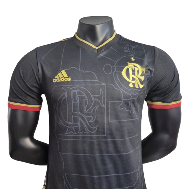 Camisa Flamengo Edição Especial 22/23 Jogador Masculina - Preta com detalhes em dourado