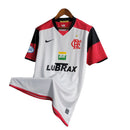Camisa Flamengo II Retrô 08/09 Torcedor Masculina - Branca com detalhes em vermelho patrocinio Lubrax