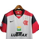 Camisa Flamengo II Retrô 08/09 Torcedor Masculina - Branca com detalhes em vermelho patrocinio Lubrax