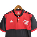 Camisa Flamengo I Retrô 17/18 Torcedor Masculina - Vermelha com detalhes em Preto