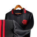 Camisa Retrô Flamengo III manga longa 19/20 - Adidas Masculina - Preta com detalhes em vermelho
